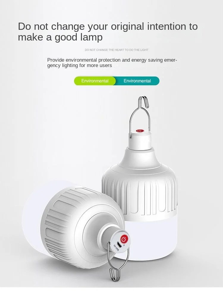 נטענת LED הנורה תלייה נייד תאורת אוהל אור נייד ביתי כוח כישלון חירום הנורה מתאים עבור חיצוני