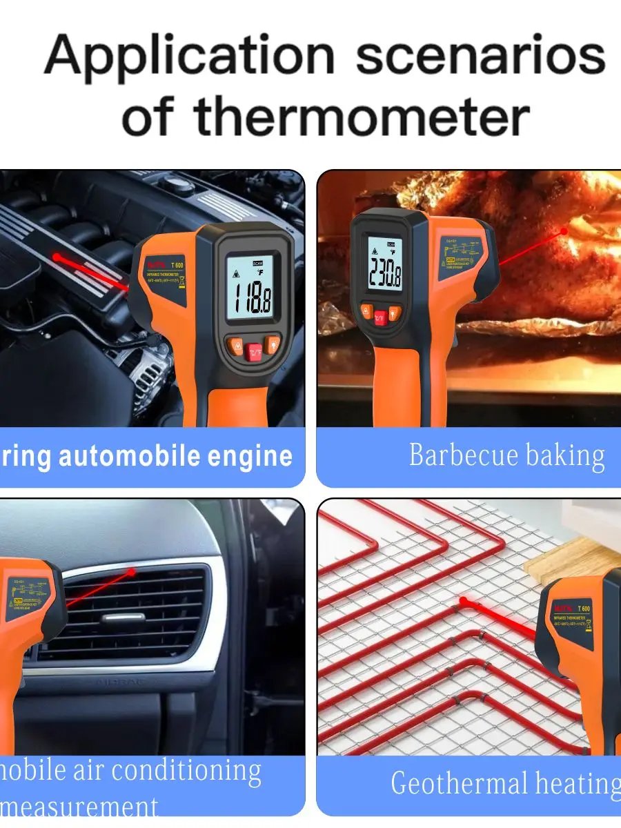אינפרא אדום מדחום, כף יד חום טמפרטורת לבישול Tester, פיצה תנור, גריל & מנוע-לייזר משטח טמפ לקרוא